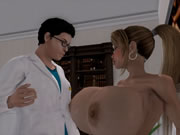 Animação 3D - Médico e enfermeira peituda