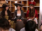 Japonês cosplay meninas esguichar em orgia